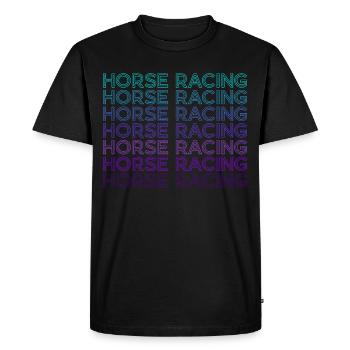 Courses de chevaux Rétro - T-shirt Premium bio Homme - noir - Devant - Nico (187cm)