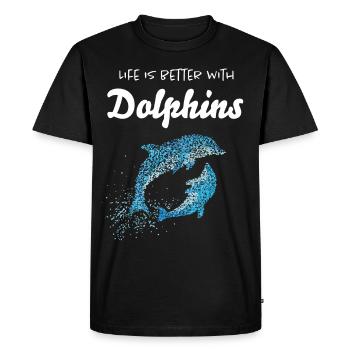 Dolphins Bottlenose Dolphin Ocean Dolphin Lovers - Men's Premium Organic T-Shirt - black - Front - Nico (187cm)