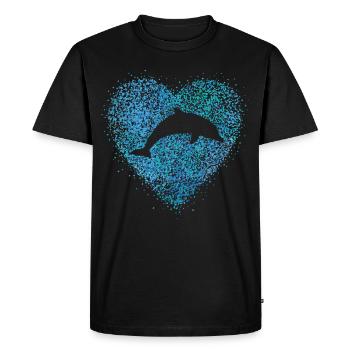 Dauphin grand nez amoureux des dauphins nageant - T-shirt Premium bio Homme - noir - Devant - Nico (187cm)