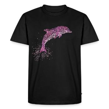 Dauphins Grand Dauphin Dauphin Natation - T-shirt Premium bio Homme - noir - Devant - Nico (187cm)