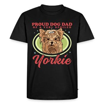 Yorkie Papa | Yorkshire Terrier Dog Cadeau - T-shirt Premium bio Homme - noir - Devant - Nico (187cm)