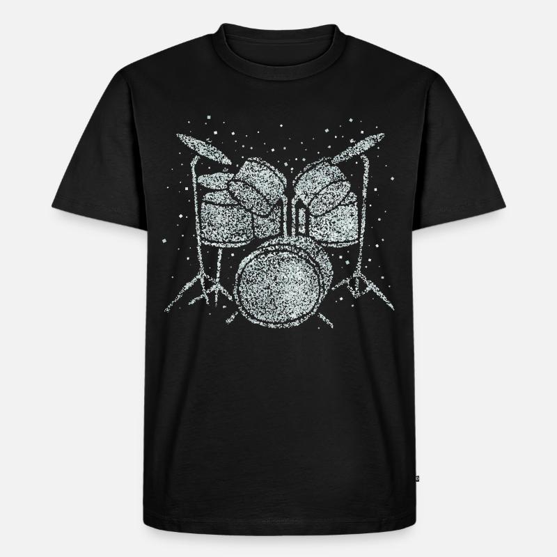 Schlagzeug Schalgzeuger Drumming Drumset - Männer Premium Bio T-Shirt - Schwarz