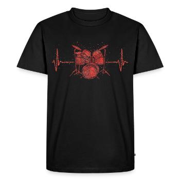 Batterie Batteur Batteur - T-shirt Premium bio Homme - noir - Devant - Nico (187cm)