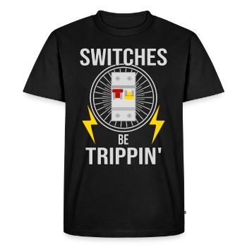 Electrician Electronics Technician Switch Box Fuse - Men's Premium Organic T-Shirt - black - Front - Nico (187cm)