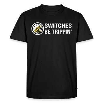 Electrician Pun Flag Electronics Technician - Men's Premium Organic T-Shirt - black - Front - Nico (187cm)