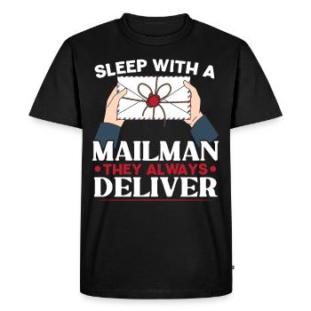 Sleep with a postman You always deliver - Men's Premium Organic T-Shirt - black - Front - Nico (187cm)