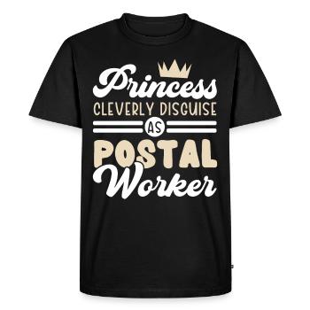 La princesse se déguise habilement en facteur - T-shirt Premium bio Homme - noir - Devant - Nico (187cm)