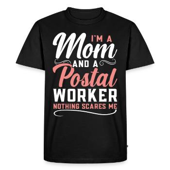 I am a mother and a postal worker Not - Men's Premium Organic T-Shirt - black - Front - Nico (187cm)