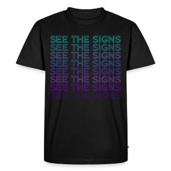 Sign Language Deaf Teacher Interpreter Retro - Men's Premium Organic T-Shirt - black - Front - Nico (187cm)