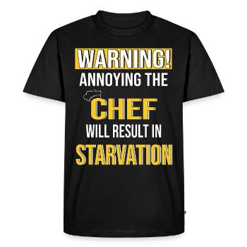 Chef Kitchen Restaurant drôle en disant Chef - T-shirt Premium bio Homme - noir - Devant - Nico (187cm)