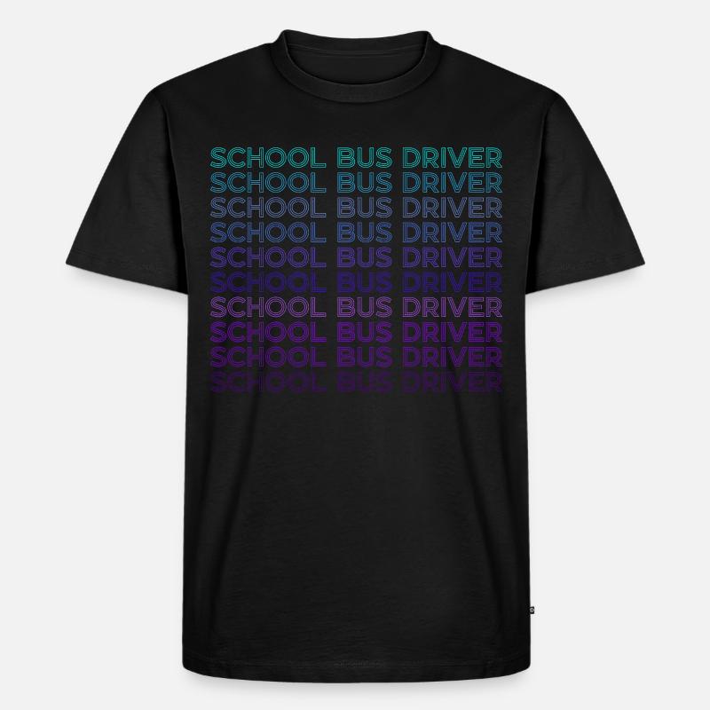Schulbusfahrer Retro - Männer Premium Bio T-Shirt - Schwarz