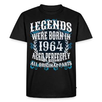 Legends were born in 1964 - Men's Premium Organic T-Shirt - black - Front - Nico (187cm)
