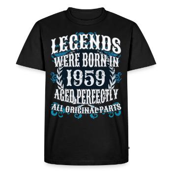 Legends were born in 1959 - Men's Premium Organic T-Shirt - black - Front - Nico (187cm)