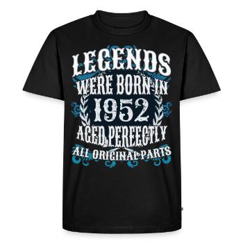 Legends were born in 1952 - Men's Premium Organic T-Shirt - black - Front - Nico (187cm)