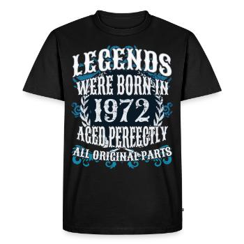 Legends were born in 1972 - Men's Premium Organic T-Shirt - black - Front - Nico (187cm)