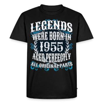 Legends were born in 1955 - Men's Premium Organic T-Shirt - black - Front - Nico (187cm)
