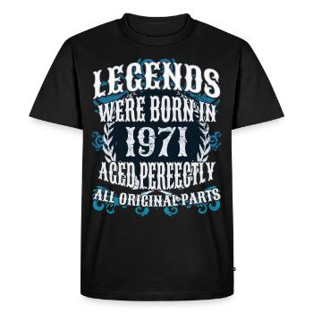 Legends were born in 1971 - Men's Premium Organic T-Shirt - black - Front - Nico (187cm)