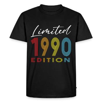 Limited Edition 1990 - Men's Premium Organic T-Shirt - black - Front - Nico (187cm)