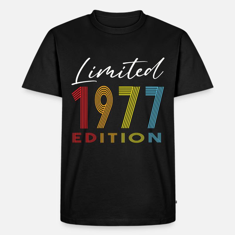 Limited Edition 1977 - Männer Premium Bio T-Shirt - Schwarz