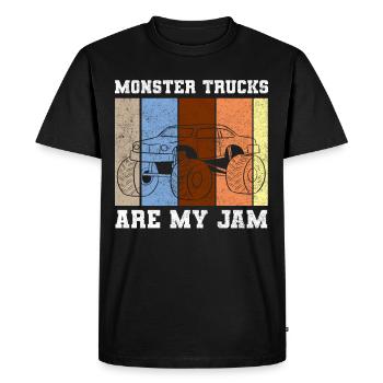 Monster Truck Large Tires Jam Vintage I Gift - Men's Premium Organic T-Shirt - black - Front - Nico (187cm)