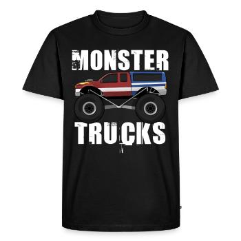 Monster Truck Big Tire Child Love I Gift - Men's Premium Organic T-Shirt - black - Front - Nico (187cm)