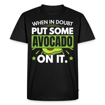 En cas de doute, un peu d’avocat sur le guacamole - T-shirt Premium bio Homme - noir - Devant - Nico (187cm)