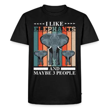 I like elephants and maybe 3 people zookeeper - Men's Premium Organic T-Shirt - black - Front - Nico (187cm)