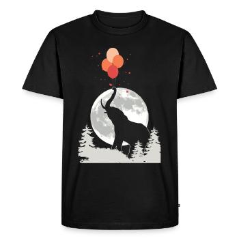Elephant Lovers Wildlife Animal Safari Zookeeper - Men's Premium Organic T-Shirt - black - Front - Nico (187cm)