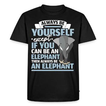 Be an Elephant Wildlife Animal Safari Zookeeper - Men's Premium Organic T-Shirt - black - Front - Nico (187cm)