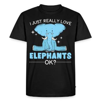 I just really love elephants Wildlife Safa - Men's Premium Organic T-Shirt - black - Front - Nico (187cm)