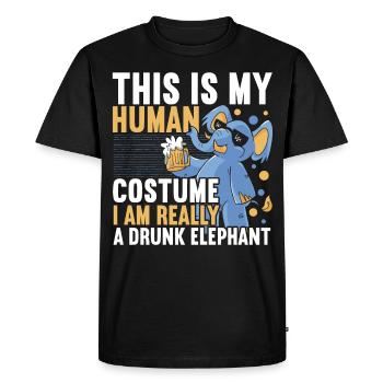 A drunken elephant Wildlife Safari Zookeeper - Men's Premium Organic T-Shirt - black - Front - Nico (187cm)