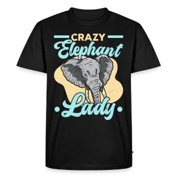 Crazy Elephant Lady Wildlife Safari Zookeeper - Men's Premium Organic T-Shirt - black - Front - Nico (187cm)