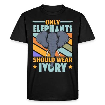 Only elephants should wear ivory Wildlife An - Men's Premium Organic T-Shirt - black - Front - Nico (187cm)