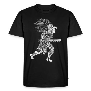 Aztec Jaguar Warrior Ancient Mayan Warrior - Men's Premium Organic T-Shirt - black - Front - Nico (187cm)