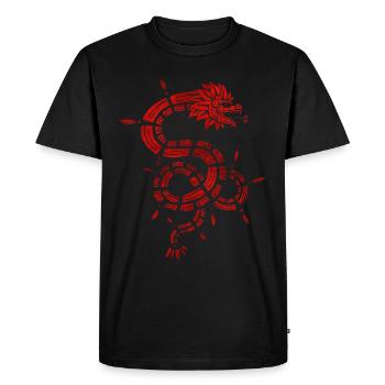 Quetzalcoatl Aztec Maya Feathered Snake - Men's Premium Organic T-Shirt - black - Front - Nico (187cm)