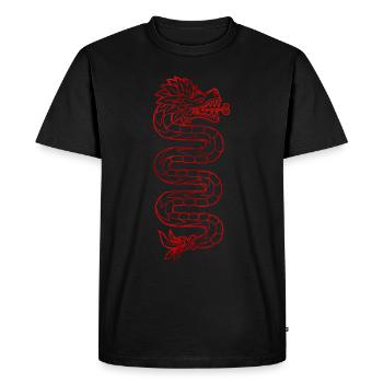 Quetzalcoatl Aztec Maya Serpent à plumes - T-shirt Premium bio Homme - noir - Devant - Nico (187cm)