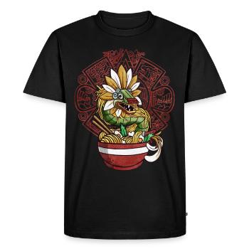 Quetzalcoatl Aztec Snake Ramen Nouilles - T-shirt Premium bio Homme - noir - Devant - Nico (187cm)