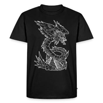 Quetzalcoatl Ancien Serpent Aztèque Tempe Maya - T-shirt Premium bio Homme - noir - Devant - Nico (187cm)