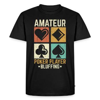 Les joueurs de poker amateurs bluffent dans les jeux de casino - T-shirt Premium bio Homme - noir - Devant - Nico (187cm)