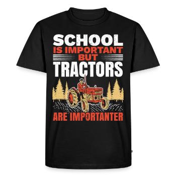 L’école est importante, mais les tracteurs sont toujours importants - T-shirt Premium bio Homme - noir - Devant - Nico (187cm)