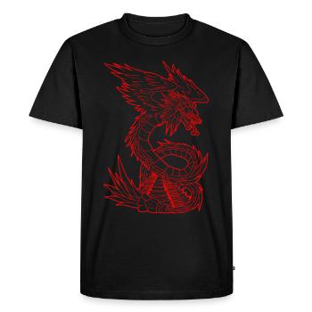 Quetzalcoatl Ancien Serpent Aztèque Tempe Maya - T-shirt Premium bio Homme - noir - Devant - Nico (187cm)