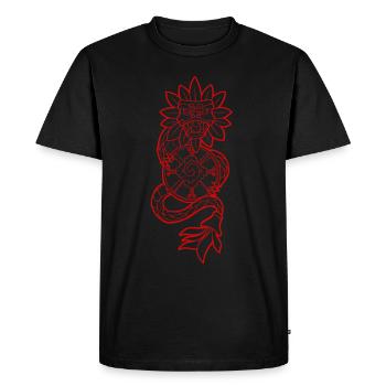 Quetzalcoatl Aztec Snake Maya Aztec Stone Ink - T-shirt Premium bio Homme - noir - Devant - Nico (187cm)