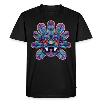 Quetzalcoatl Aztèques Serpent à plumes Maya Inca - T-shirt Premium bio Homme - noir - Devant - Nico (187cm)