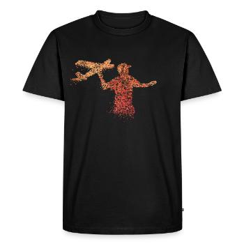 Pilote d’avion miniature télécommandé - T-shirt Premium bio Homme - noir - Devant - Nico (187cm)