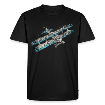 Biplan Avion Modèle De Vol - T-shirt Premium bio Homme - noir - Devant - Nico (187cm)