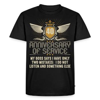 40 years of service 40 years of service - Men's Premium Organic T-Shirt - black - Front - Nico (187cm)