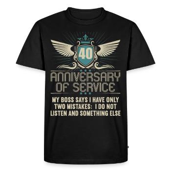 40 years of service 40 years of service - Men's Premium Organic T-Shirt - black - Front - Nico (187cm)