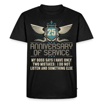 25 years of service 25 years of service - Men's Premium Organic T-Shirt - black - Front - Nico (187cm)