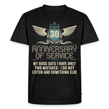 30 years of service 30 years of service - Men's Premium Organic T-Shirt - black - Front - Nico (187cm)
