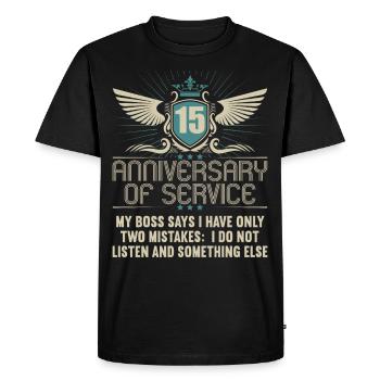 15 years of service 15 years of service - Men's Premium Organic T-Shirt - black - Front - Nico (187cm)